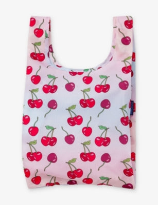 BAGGU baby cherry-print woven tote bag (British brand)