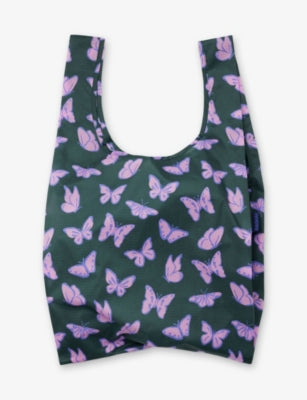 BAGGU woven tote bag with butterfly print, UK version