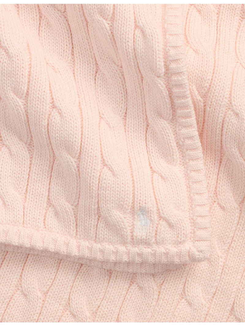 Polo Ralph Lauren cable-knitted cotton baby blanket 101cm x 73cm (British brand)