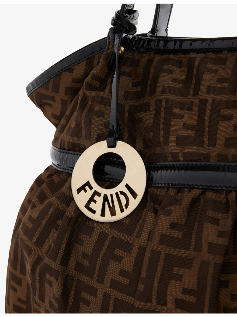 Fendi Zucca canvas tote bag with leather trim, pre-loved - British product