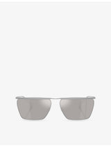 selfridges Oliver Peoples Jil Sander Edition 2 Rectangle-Frame Titanium Sunglasses- Buy online at McGrocer