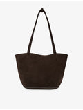 The Row medium suede tote bag, imported from the UK
