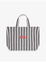selfridges Orlebar Brown Striped Cotton-Canvas Tote Bag 40cm x 56cm- Buy online at McGrocer