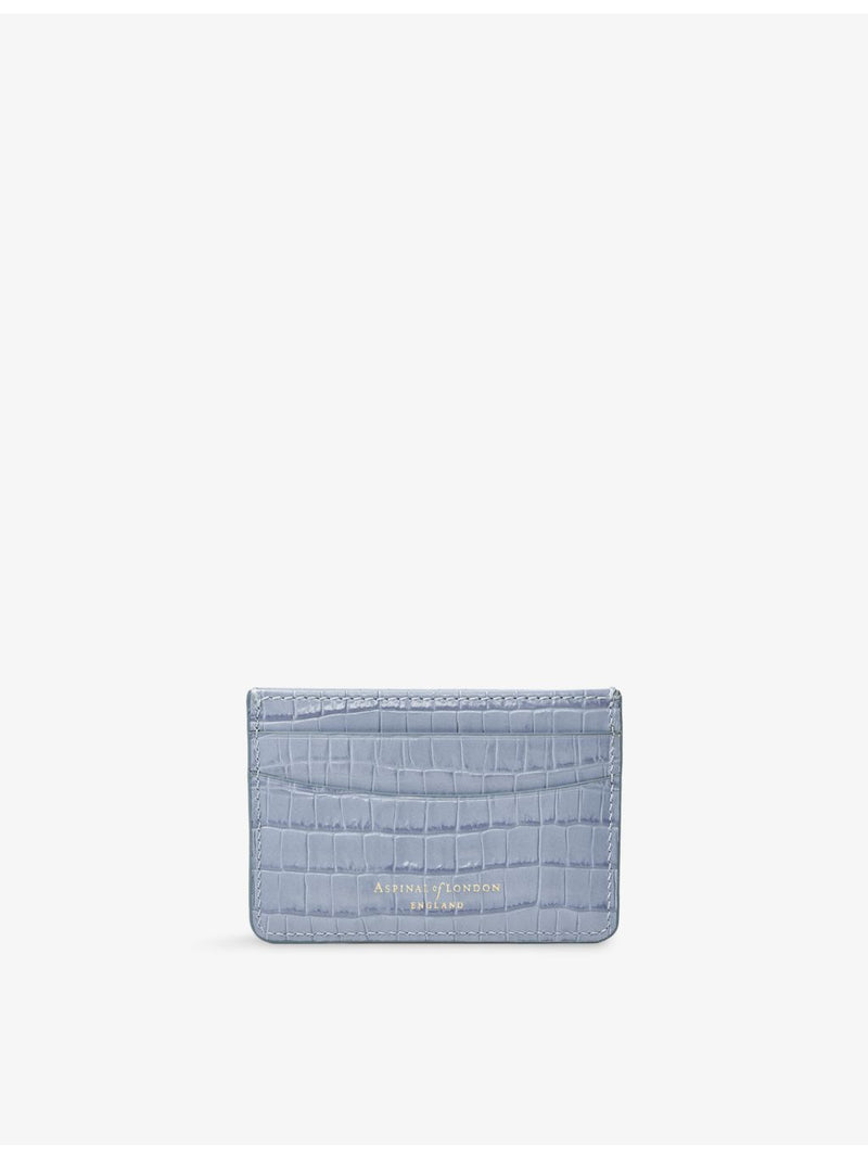 Aspinal of London slim crocodile-embossed leather card holder - British product