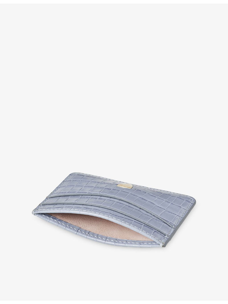 Aspinal of London slim crocodile-embossed leather card holder - British product
