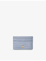selfridges Aspinal of London Slim Crocodile-Embossed Leather Card Holder- Buy online at McGrocer