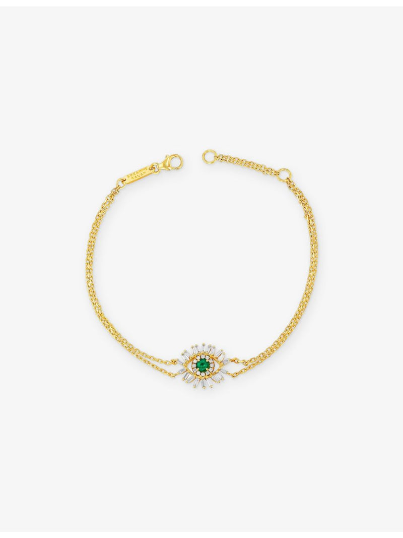 Suzanne Kalan 18ct gold evil eye bracelet, imported from the UK