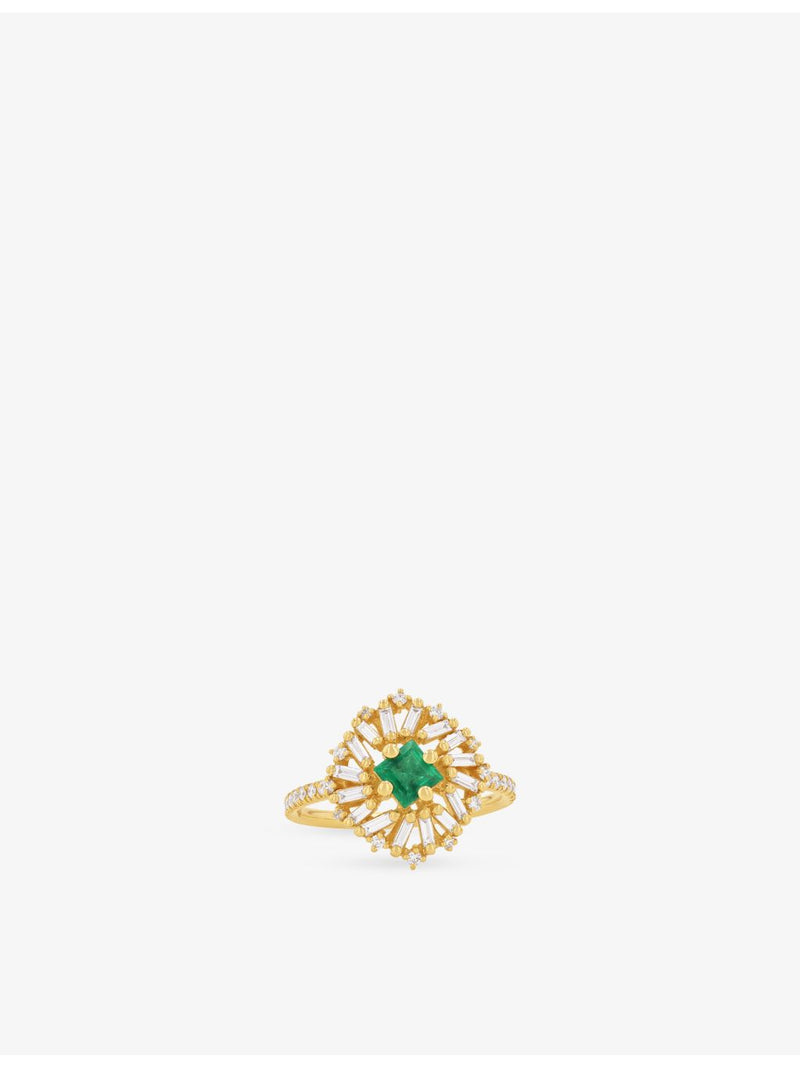 Suzanne Kalan princess-cut 0.85ct diamond ring size 6.5 (British brand)