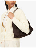 NAGHEDI halfmoon woven shoulder bag medium - British product