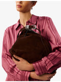 Whistles curved suede shoulder bag, imported from the UK