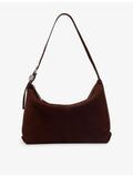 Whistles curved suede shoulder bag, imported from the UK