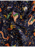 Drake's silk bandana scarf with animal flowers print, imported from the UK