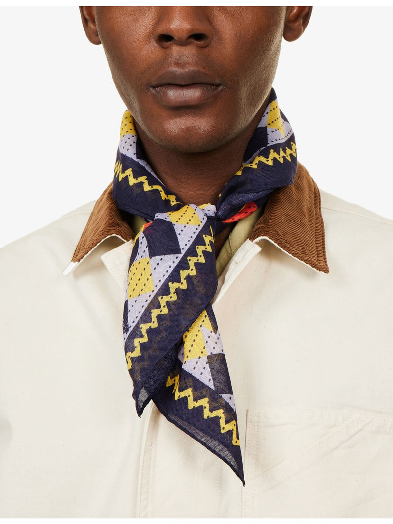 Drake's silk bandana scarf patchwork print, UK version