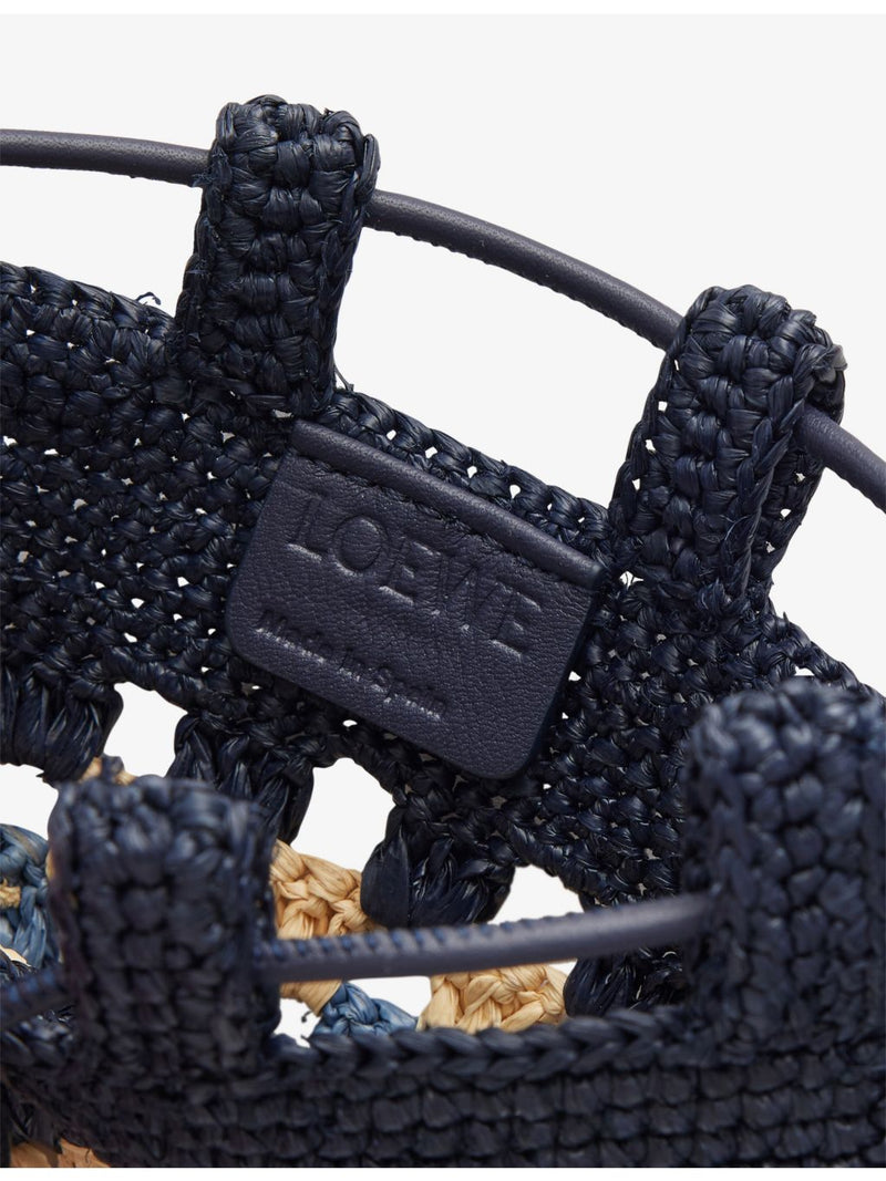 Loewe embroidered raffia pouch bag 21cm - British product