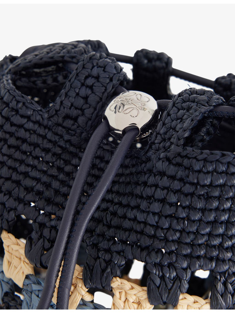 Loewe embroidered raffia pouch bag 21cm - British product
