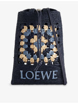 selfridges Loewe Pocket Embroidered Raffia Pouch Bag- Buy online at McGrocer