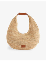 selfridges STAUD Moon Raffia Tote Bag- Buy online at McGrocer