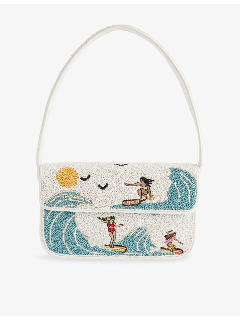 STAUD beaded handbag Tommy Surf Babe 30cm (British brand)