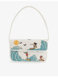 STAUD beaded handbag Tommy Surf Babe 30cm (British brand)