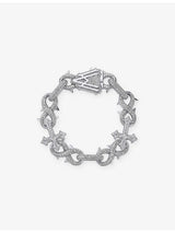 selfridges Alex Moss Saint Mark Large 14ct White Gold Diamond Bracelet 19cm- Buy online at McGrocer