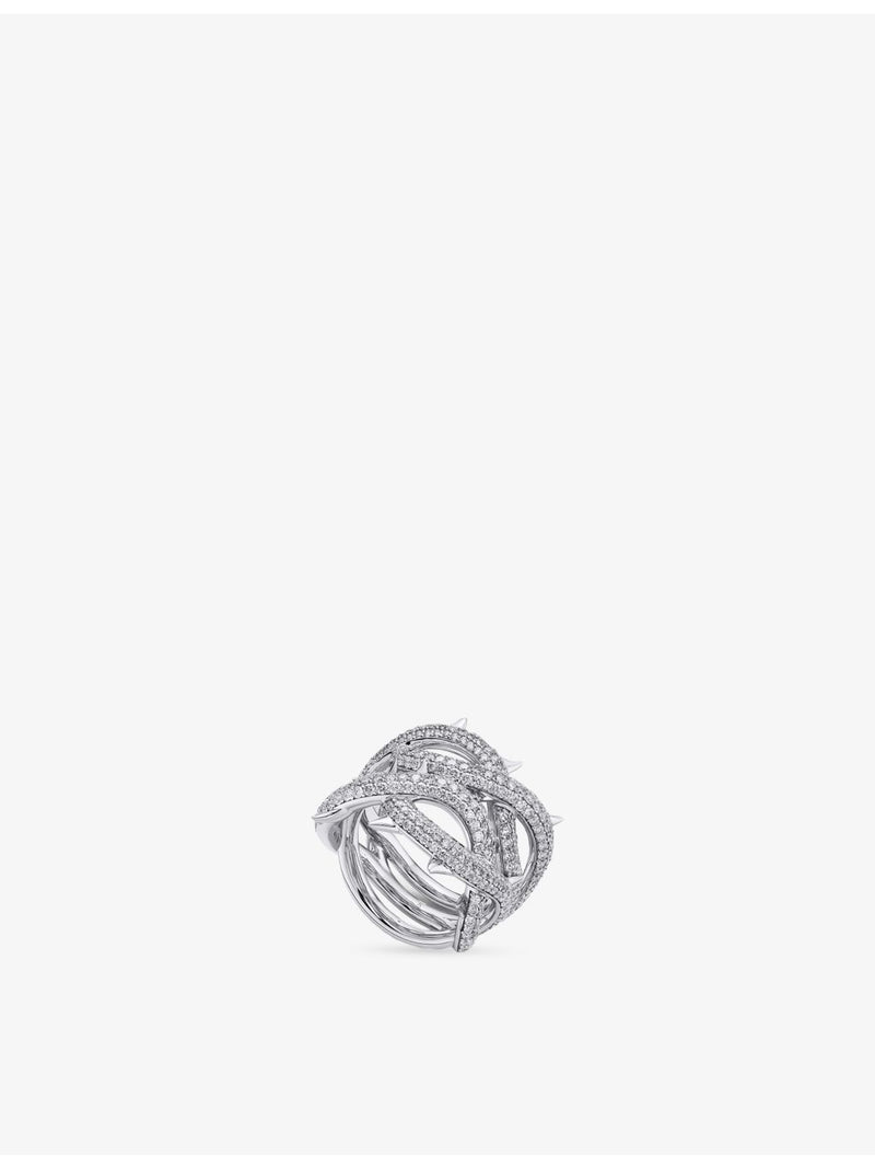 Alex Moss Crown of Thorns 14ct white gold diamond ring, UK version