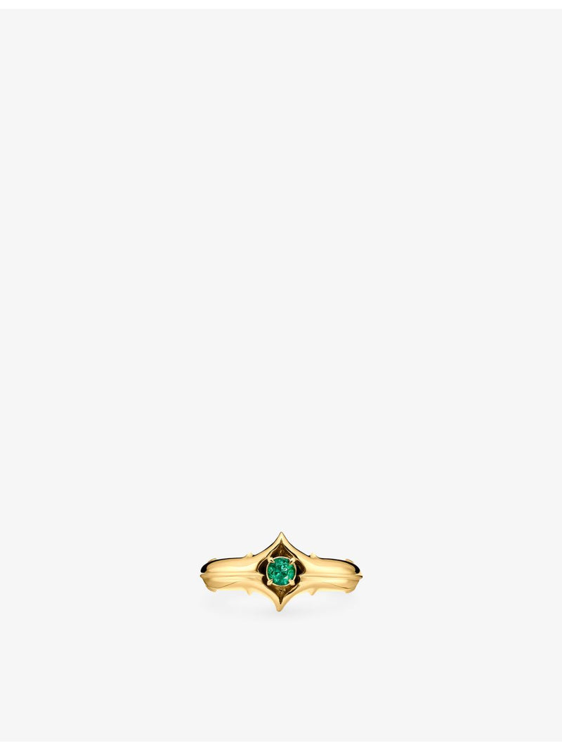 Alex Moss Saber 14ct gold emerald ring 0.18ct, imported from the UK