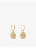Oceanus seashell pearl drop hoop earrings 3cm - British product