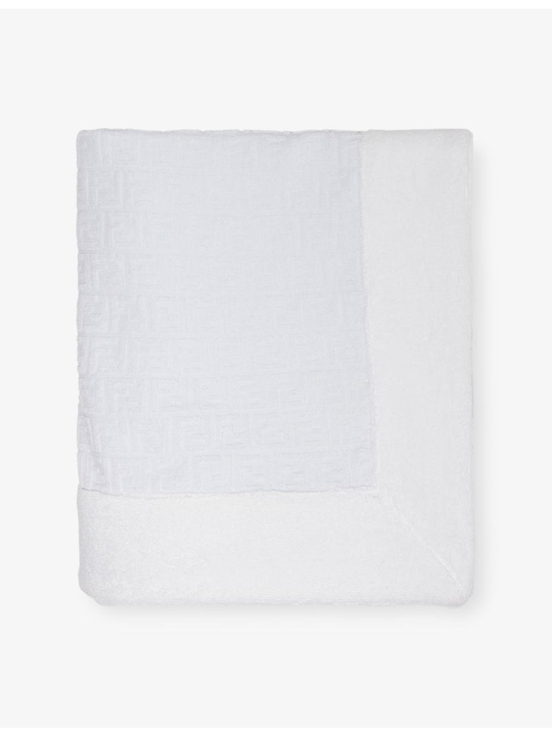 Fendi lightweight knitted FF-logo cotton blanket, UK version