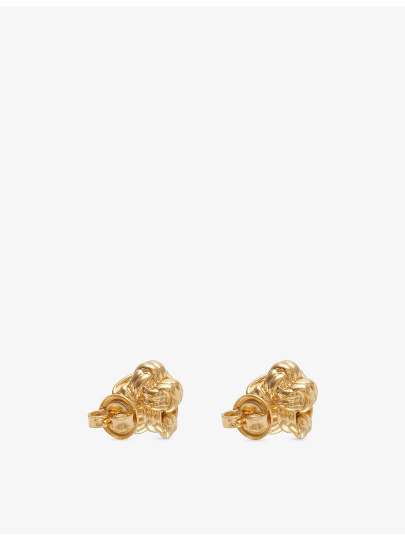 Bottega Veneta 18ct gold-plated sterling silver knot stud earrings - British product