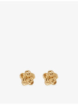 selfridges Bottega Veneta Knot 18ct Gold-Plated Sterling Silver Stud Earrings- Buy online at McGrocer