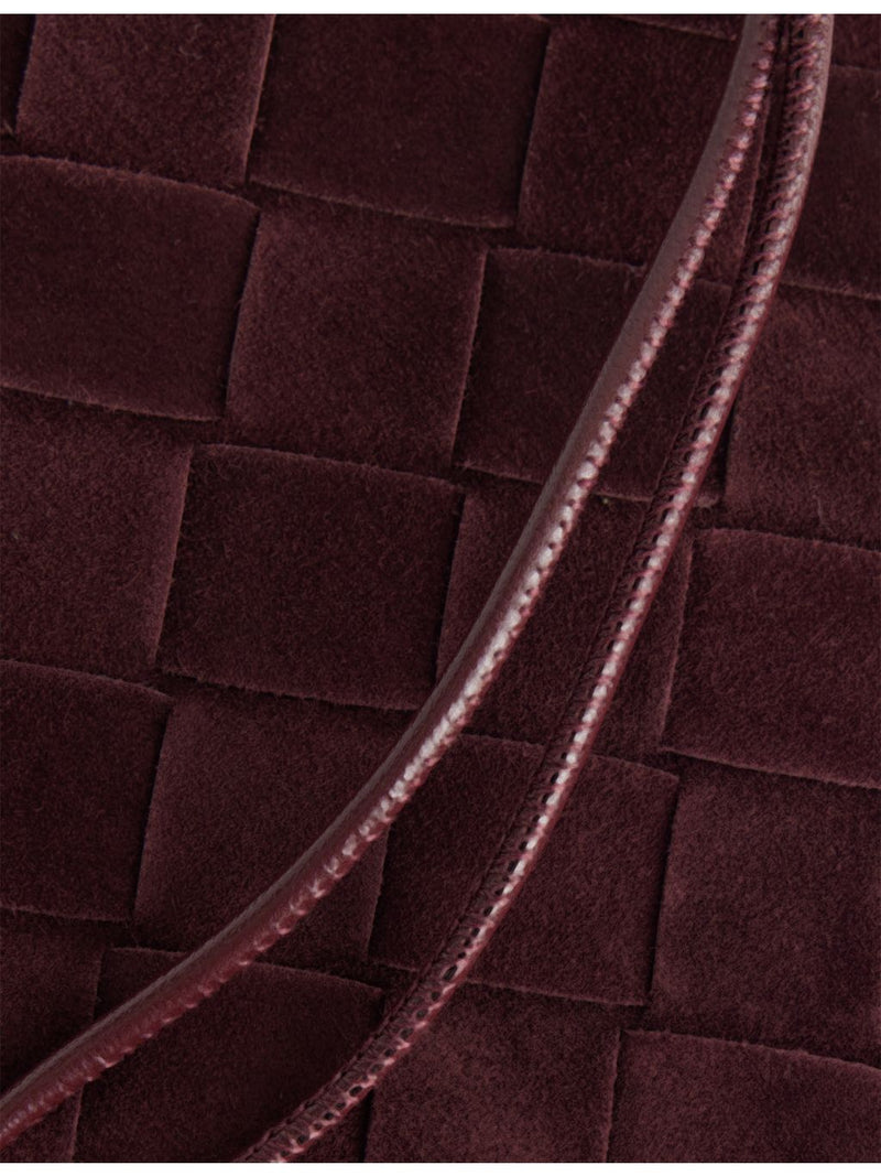 Bottega Veneta suede clutch bag with Intrecciato weave (British brand)