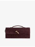 Bottega Veneta suede clutch bag with Intrecciato weave (British brand)
