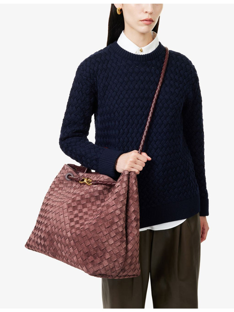 Bottega Veneta Andiamo large suede cross-body bag (British brand)