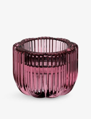 Villeroy & Boch Fleur Cassis 2-in-1 glass candle holder 60x45mm - British product