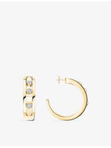 selfridges Messika Move Classique 18ct Gold 0.09ct Diamond Hoop Earrings 15mm- Buy online at McGrocer
