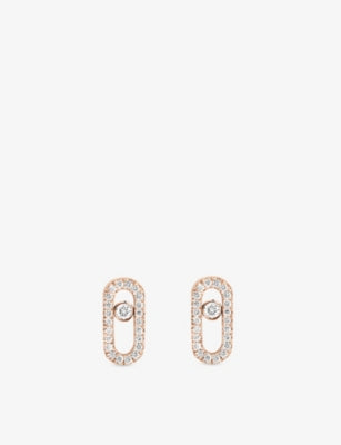 Messika Move Uno gold diamond stud earrings, imported from the UK