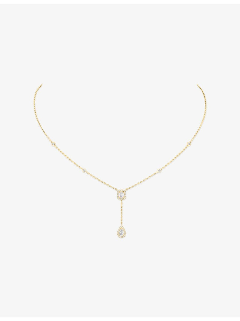 Messika My Twin Tie 18ct gold diamond necklace 45cm, UK version