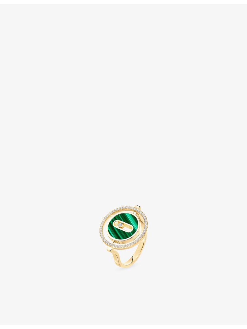 Messika Lucky Move malachite diamond ring in 18ct gold (British brand)