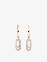 selfridges Messika Move Uno 18ct Gold and 0.19ct Diamond Hoop Earrings- Buy online at McGrocer
