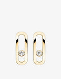 Messika Move Uno diamond earrings 18ct gold 0.16ct, imported from the UK