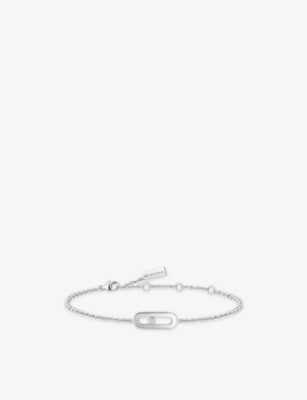 Messika Move Uno 18ct Gold and 0.02ct Diamond Bracelet 18cm