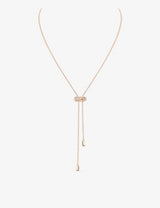 selfridges Messika Moderniste Pave Tie 18ct Gold and 0.10ct Diamond Necklace 59cm- Buy online at McGrocer