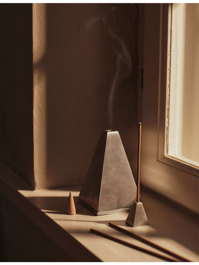 Ferm Living pyramid incense cone burner 9.7cm, imported from the UK