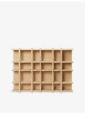 ferm LIVING wooden shelf 86cm with 24 compartments, imported from the UK