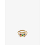 selfridges RESELFRIDGES Vintage 18ct Emerald, Sapphire, Ruby and Diamond Cluster Ring US 5/UK J- Buy online at McGrocer