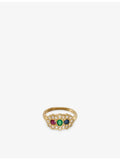 RESELFRIDGES vintage emerald sapphire ruby cluster ring, imported from the UK