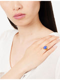 RESELFRIDGES 9ct gold blue chalcedony signet ring, imported from the UK