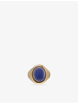 selfridges Reselfridges Pre-Loved Vintage 9ct Blue Chalcedony Signet Ring, Size UK H / US 4- Buy online at McGrocer