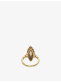 Reselfridges opal diamond navette ring 18ct gold, UK size O - British product