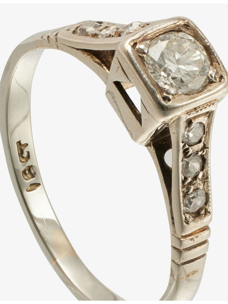 RESELFRIDGES pre-loved solitaire 18ct white gold diamond ring, imported from the UK
